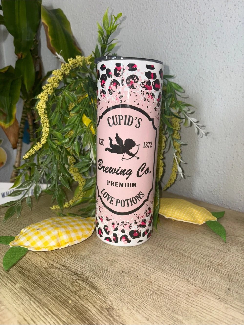 Cupid's Brewing Co. Pink Leopard Tumbler new